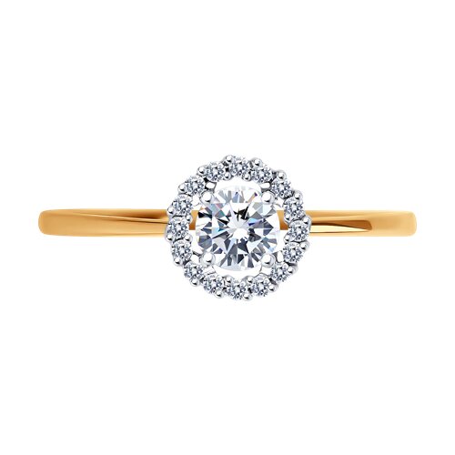 Inel din aur roșu cu pietre Cubic Zirconia Incolor