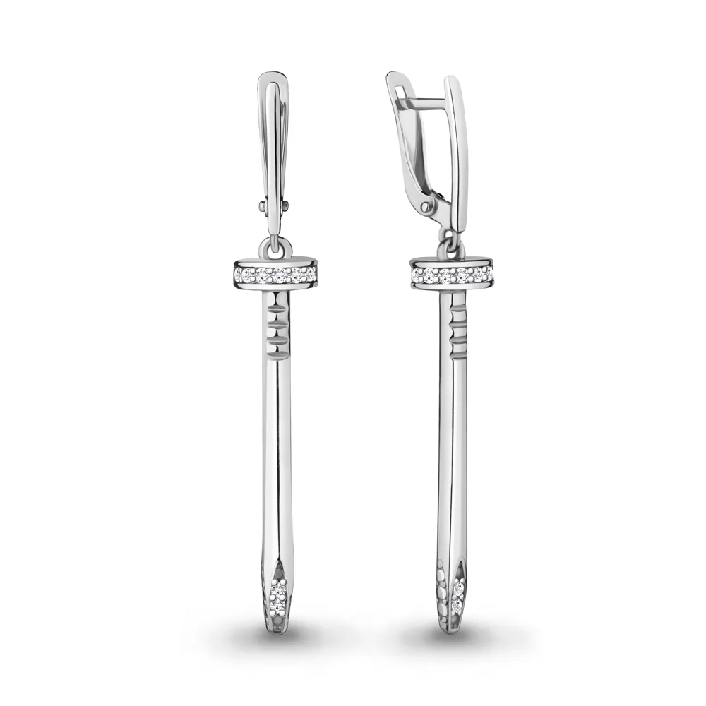 Cercei Suspendați din argint cu Cubic Zirconia Incolor
