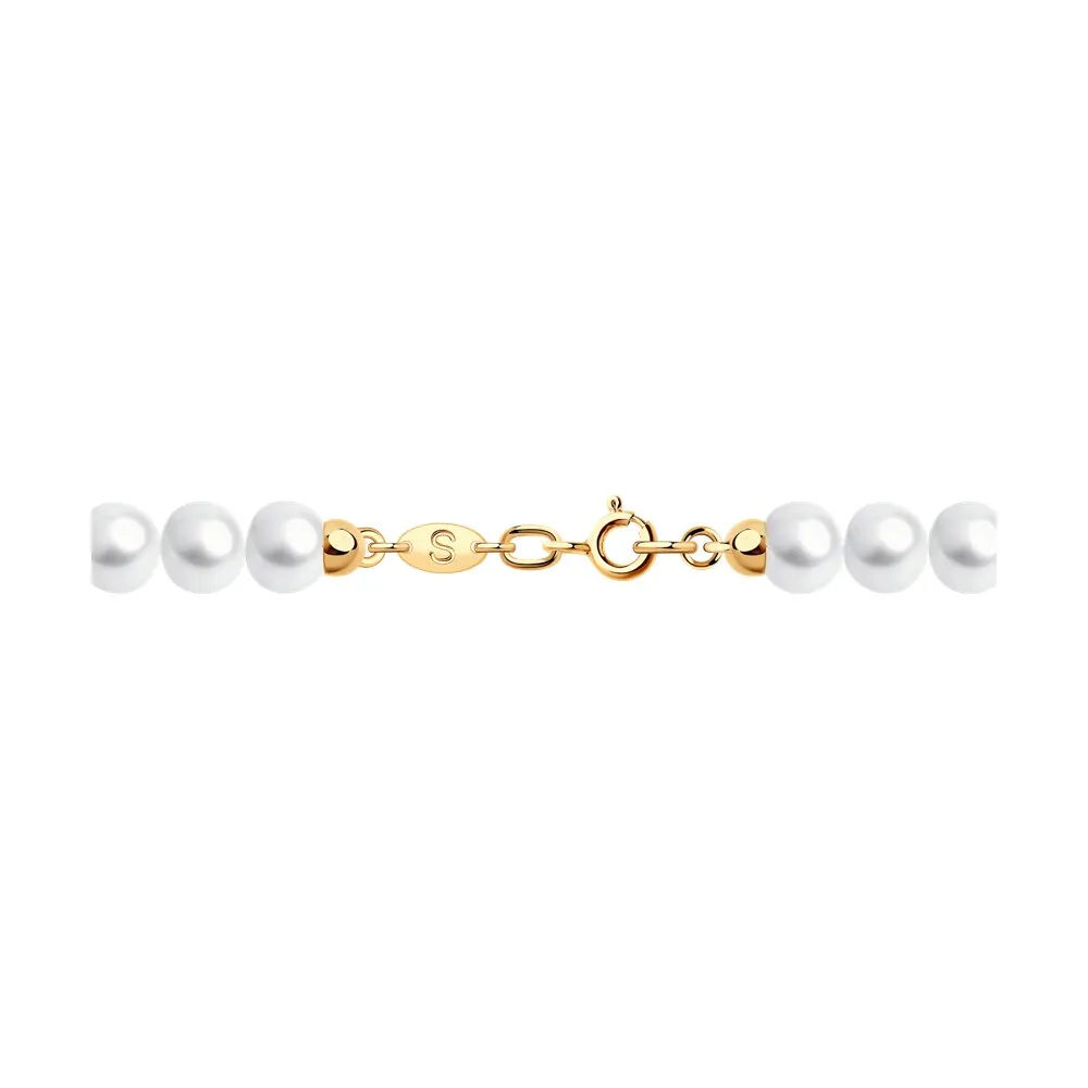Colier din aur roșu cu Cubic Zirconia Albastru Safir, Corindon și Perla Albă