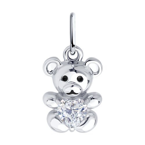 Pandantiv din argint  cu pietre Cubic Zirconia Incolor, Emailare