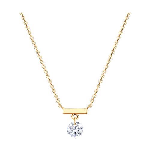 Colier din aur roșu cu pietre Cubic Zirconia Incolor