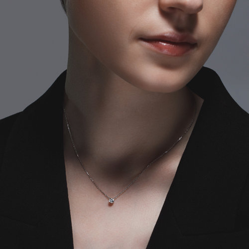 Colier din aur alb cu pietre Diamant