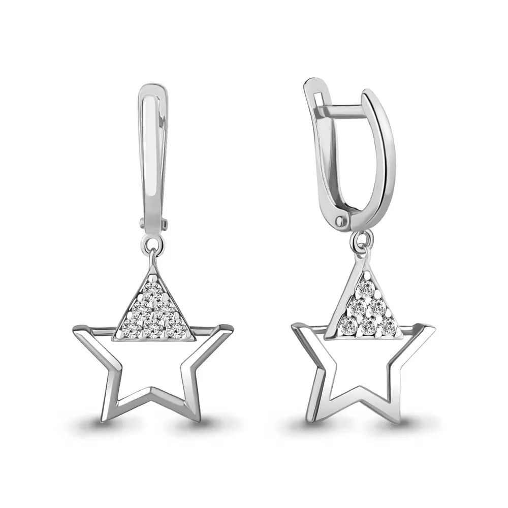 Cercei Suspendați din argint cu Cubic Zirconia Incolor