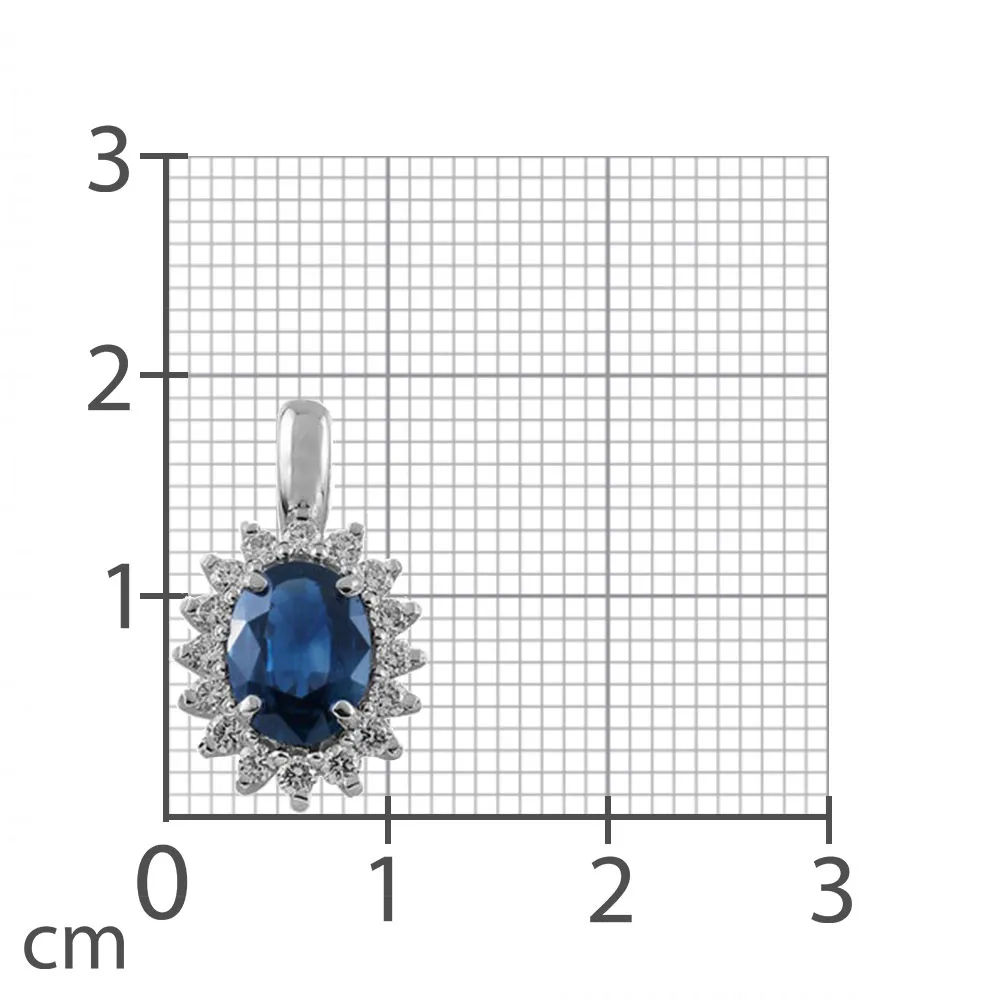 Colier din aur alb cu Diamant, Safir