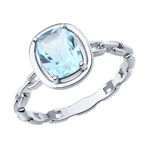 Inel din argint  cu pietre Topaz albastru