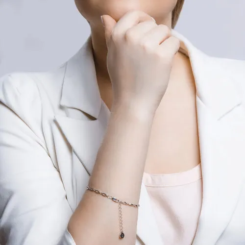 Brățară din argint cu Cubic Zirconia Incolor, Granat