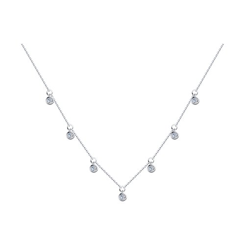 Colier din argint  cu pietre Cubic Zirconia Incolor