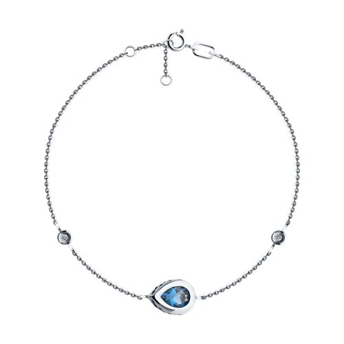 Brățară din aur alb cu pietre Diamant, Topaz London