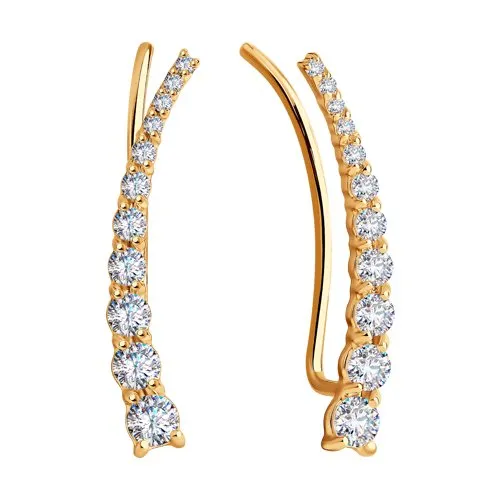 Cercei din aur roșu cu Cubic Zirconia Incolor