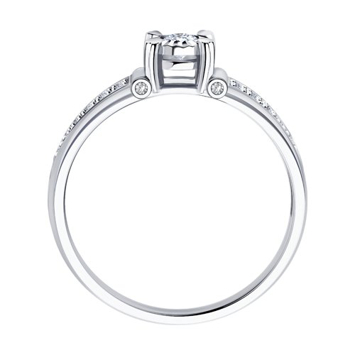 Inel din aur alb cu pietre Diamant