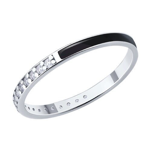 Inel din argint  cu pietre Cubic Zirconia Incolor, Emailare