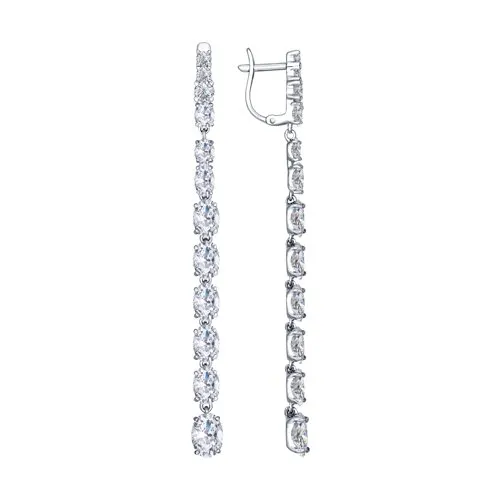 Cercei Suspendați din argint cu Cubic Zirconia Incolor