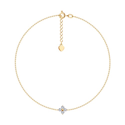 Brățară p/u Picior din aur roșu cu pietre Cubic Zirconia Incolor