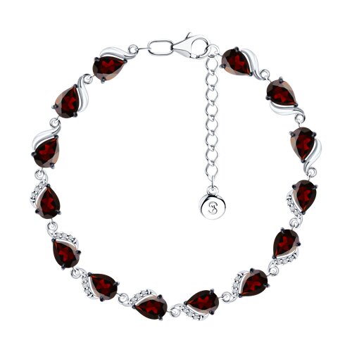 Brățară din argint  cu pietre Cubic Zirconia Incolor, Granat