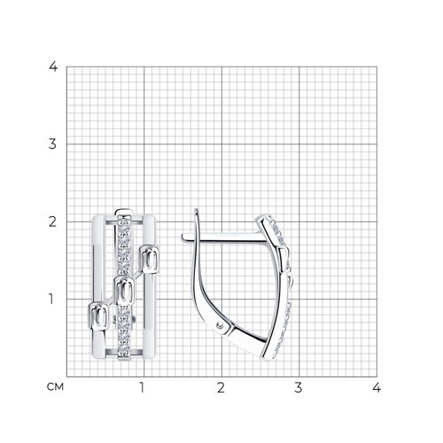 Cercei din argint  cu pietre Cubic Zirconia Incolor