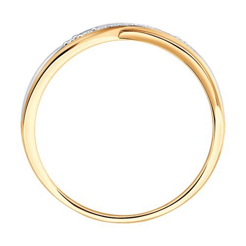 Кольцо из красного золота с камнями Бриллиант