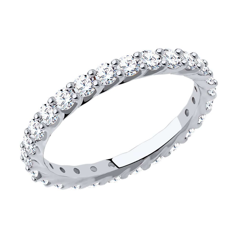 Inel din aur alb cu pietre Swarovski