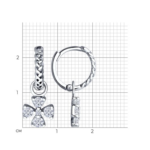 Cercei Creole din argint  cu pietre Cubic Zirconia Incolor