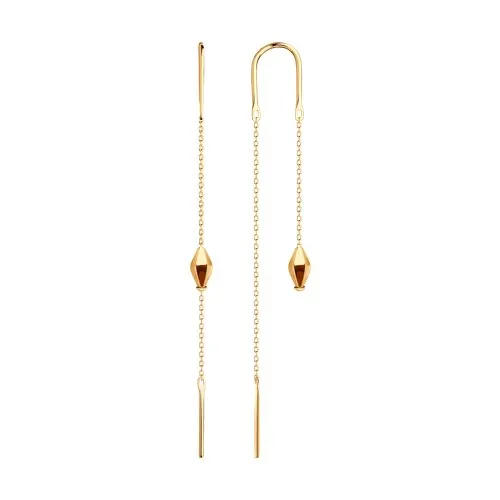Серьги Продёвки из красного золота без камней