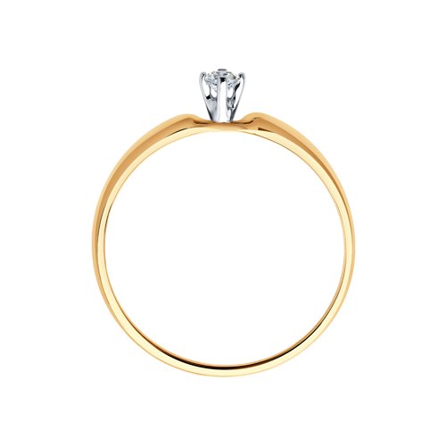 Кольцо из белого и красного золота с камнями Бриллиант