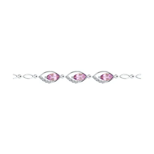 Brățară din argint cu Cubic Zirconia Incolor, Ametist