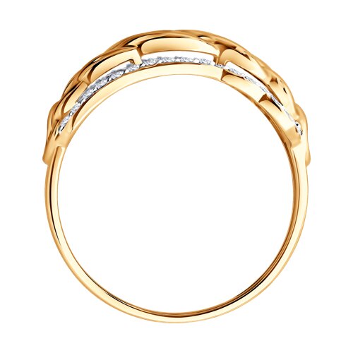 Inel din aur roșu cu pietre Cubic Zirconia Incolor