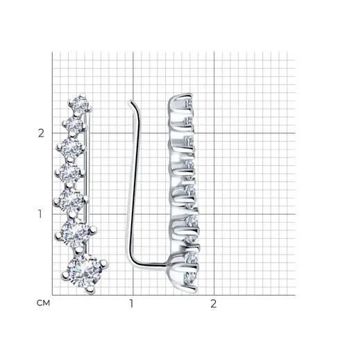 Cercei din argint cu Cubic Zirconia Incolor