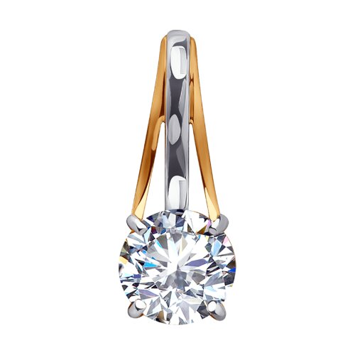 Подвеска из красного золота с камнями Фианит