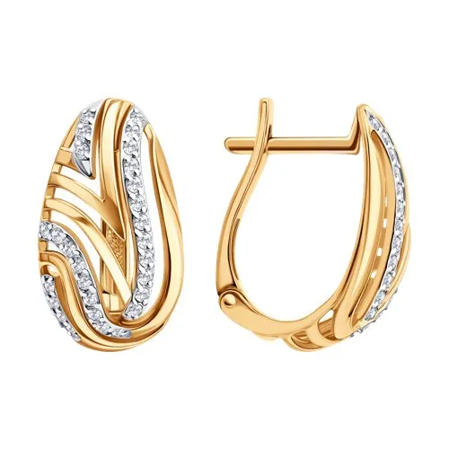 Cercei din aur roșu cu Cubic Zirconia Incolor
