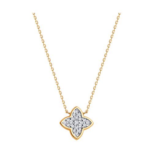 Colier din aur roșu cu pietre Cubic Zirconia Incolor