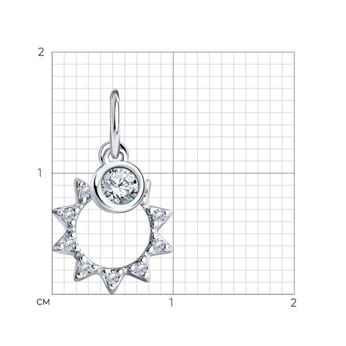 Pandantiv din argint  cu pietre Cubic Zirconia Incolor