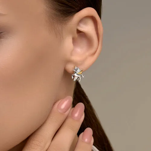 Детские серьги из серебра с камнями Фианит Чёрный