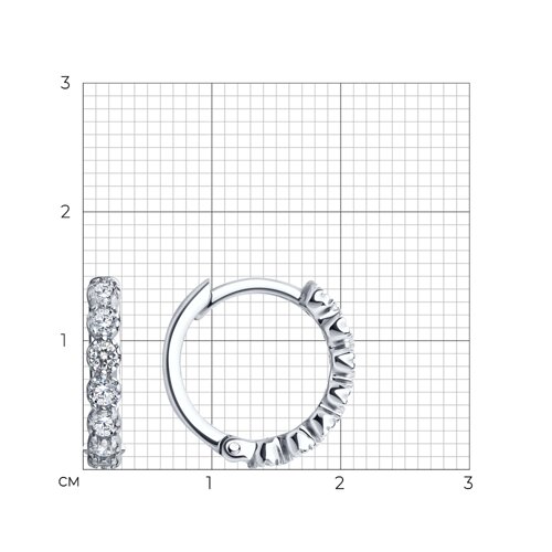 Cercei Creole din argint  cu pietre Cubic Zirconia Incolor