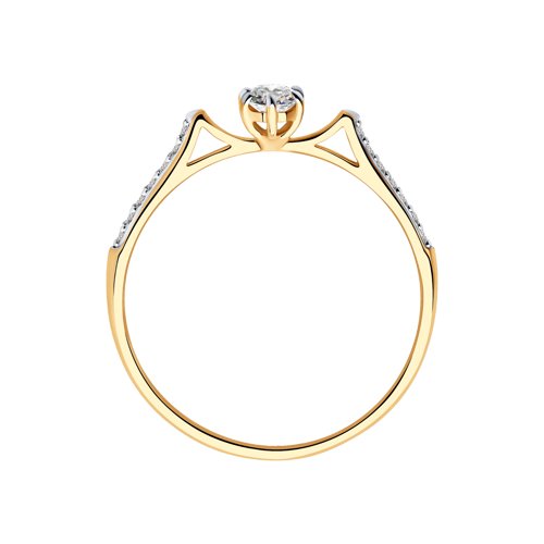Inel din aur roșu cu pietre Cubic zirconia