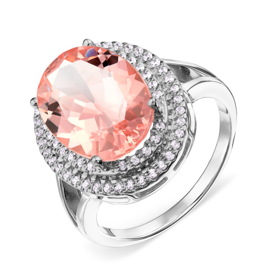 Inel din aur alb cu pietre Cubic Zirconia Incolor, Sital sintetic
