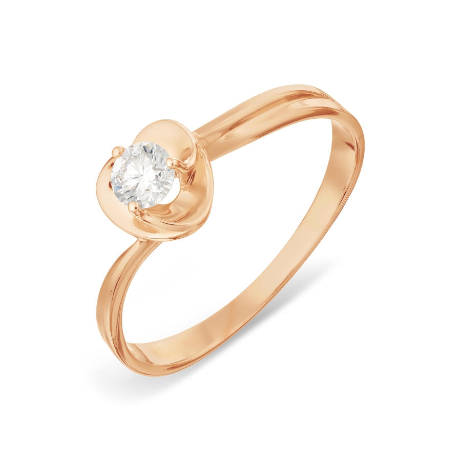 Inel din aur roșu cu pietre Diamant