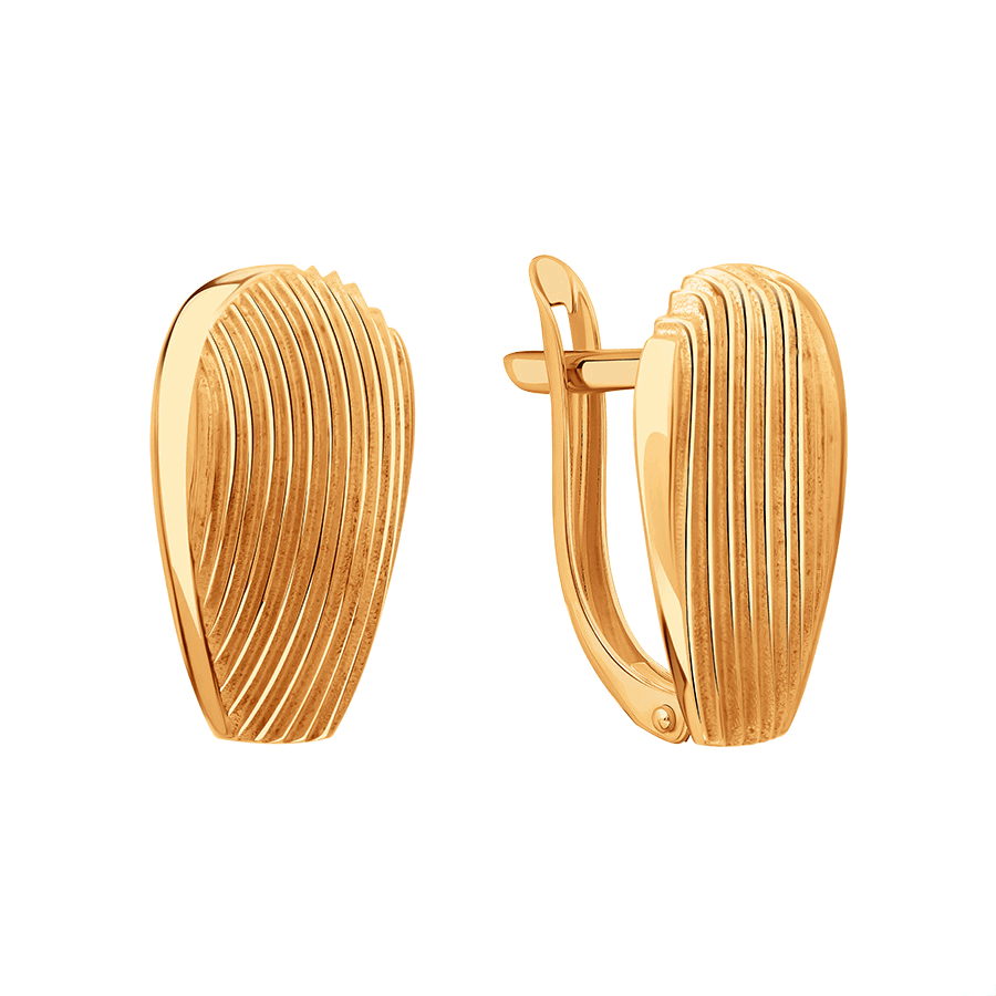 Серьги из красного золота без камней