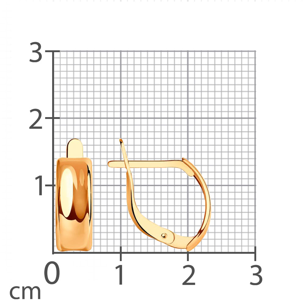Серьги из красного золота без камней