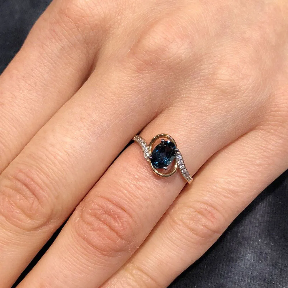 Inel din aur roșu cu Cubic Zirconia Incolor, Topaz London
