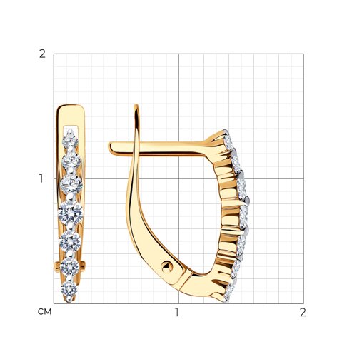 Cercei p-u copii din aur roșu cu pietre Cubic Zirconia Incolor