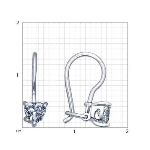 Cercei p-u copii din argint  cu pietre Cubic Zirconia Incolor