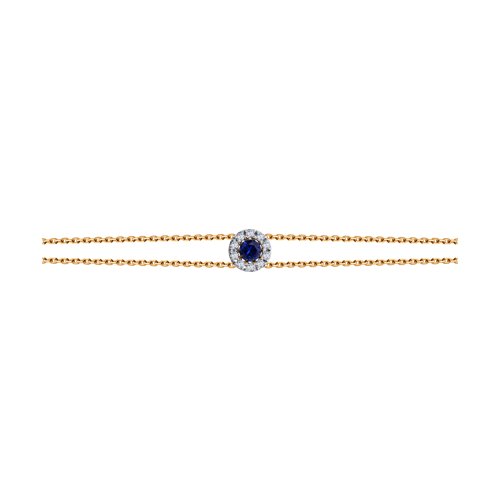 Brățară din aur roșu cu pietre Diamant, Safir