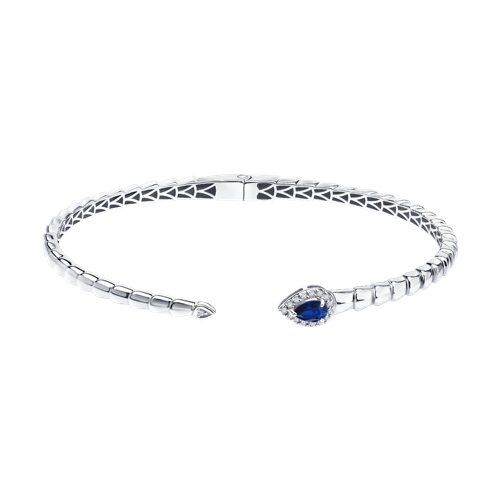 Brățară din aur alb cu pietre Diamant, Safir