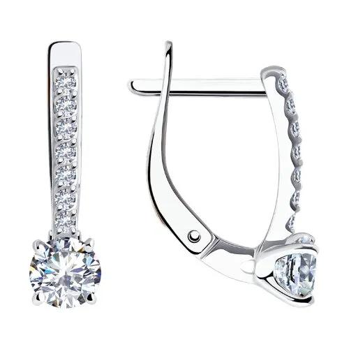 Cercei din aur alb cu Cubic Zirconia Incolor