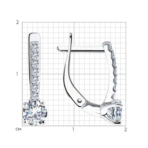 Cercei din aur alb cu Cubic Zirconia Incolor