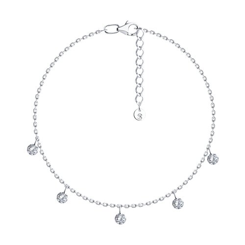 Браслет из серебра с камнями Фианит