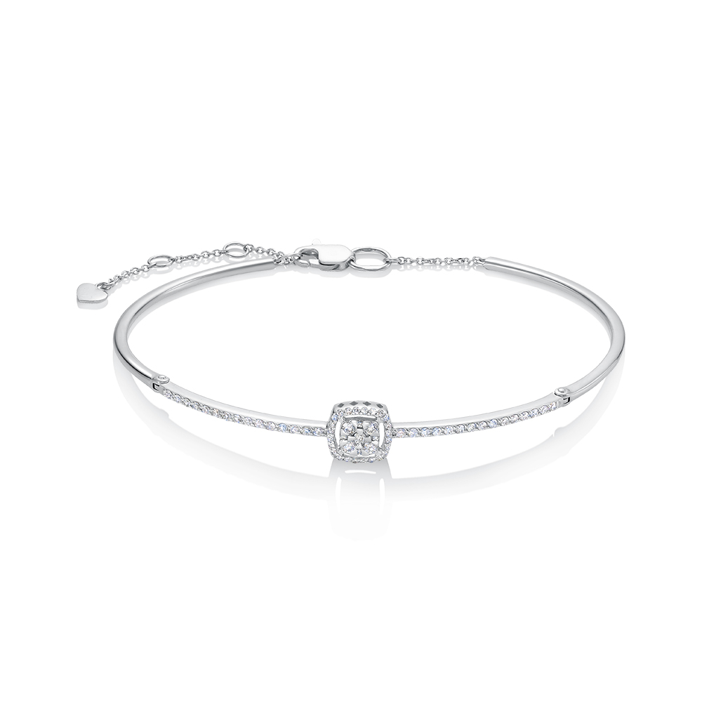 Браслет из белого золота с камнями Бриллиант