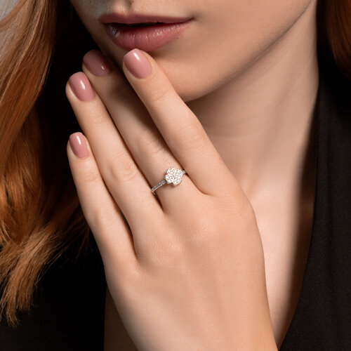 Inel din argint  cu pietre Cubic Zirconia Incolor