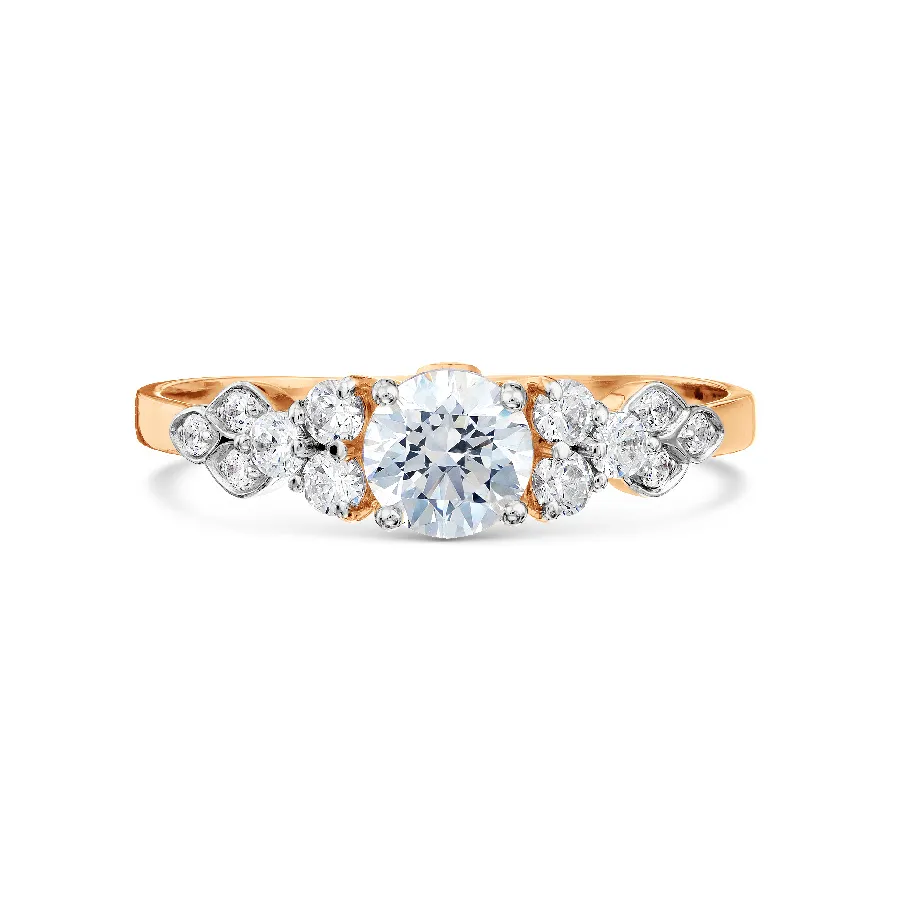 Inel din aur roșu cu Cubic Zirconia Incolor