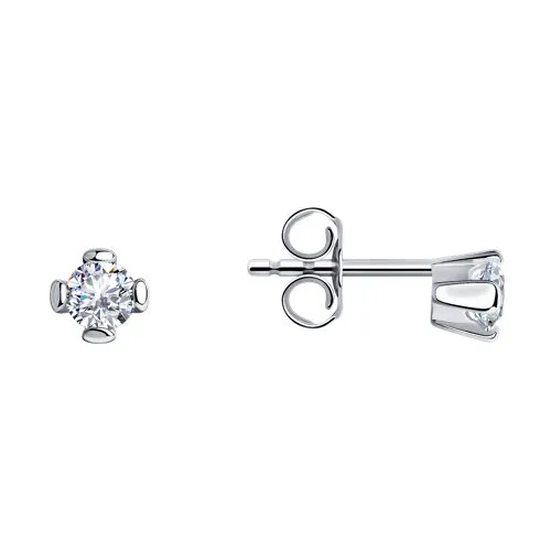 Cercei Pusete din argint cu Cubic Zirconia Incolor